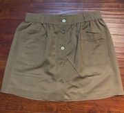 Tommy Hilfiger Army Green Skirt with Gold Buttons