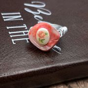 Handcrafted Wire Wrapped Pink Rose Cameo Pink Shell Ring Size 6.5