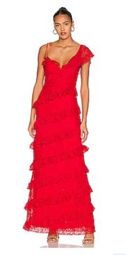 Red Kristen Lace Gown