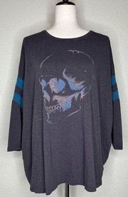 Torrid  Skull Classic Fit Super Soft Slub Long Sleeves Drop Shoulder Tee