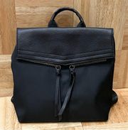 BOTKIER NEW YORK Trigger Backpack Black Nylon Faux Leather Logo Strap Mini Bag