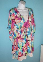 La Blanca Suncatcher V-Neck Caftan Swimsuit Cover Up Size S / M