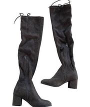 Dream Pairs Boots Womens 7.5 Grey Almond Tie Over The Knee Heeled Tie Zip Size