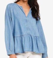 Gap zen chambray peplum top