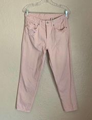 & Denim by H&M Pink Distressed Boyfriend Jeans Size 27