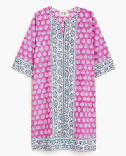 NWT J.Crew x SZ Blockprints Tunic in Pink Bagru Print Cover-up Dress M