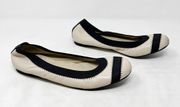 [Stuart Weitzman] Nude Black Giveable Colorblock Cap Toe Ballet Flats Elastic