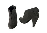 G BY GUESS Gray Faux Suede Ankle Boots Size 7.5