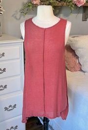 Ecote Tunic Coverup Dress Semisheer Flowy Womens Small Salmon Blush Rust Beach