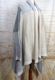 Cotton On Knit Wear Cardigan Womens M/L Ivory Gray Striped Open Front  Cozy Boho