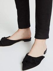 New York BLACK Women's Fayrn Point Toe Mules, US 6M