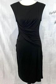 Kut from the Kloth black knit ruched side dress size 8