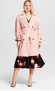 NWOT Light Pink Trench Coat Button Front Small New