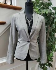 Cynthia Rowley Women Check Polyester Long Sleeve Fitted Single Breasted Blazer S