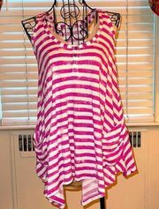 Splendid striped tank w uneven hem XS