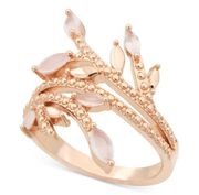 Charter Club Crystal Flower Spring Ring in Rose Gold-Tone Size 5 MSRP $30 NWT
