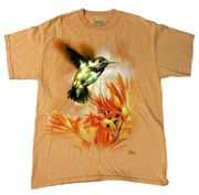 Vintage Y2K The Mountain Peach Tie Dye Hummingbird Tee T-Shirt AOP 2005 Large