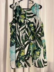 Curvy Women’s Tropical Blouse Size 2X EUC