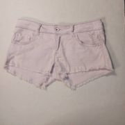 Lilac Purple Raw Hem Shorts