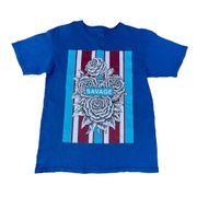 Blue Savage Floral Striped Graphic T-shirt