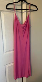 Pink cowl neck dress