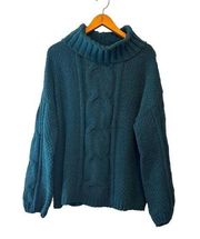 Seven7 Deep Teal Winter Chenille Sweater—Size Large