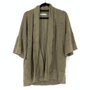 Bryn Walker Women's Size M Open Front Cardigan Sweater Half Sleeve Olive