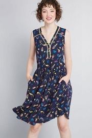 NWT  Cafe au Soliel Navy Tropical Dress