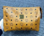 Vintage MCM Pouch in Tan Monogrammed Coated Canvas