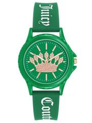 NWT Juicy Couture Green Rubber & Rhinestone Watch