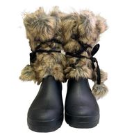 Dirty Laundry Piccadilly Black Rubber with Faux Fur Boots Size 10