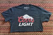 COORS LIGHT ROCKY MOUNTAINS BEER LOGO GREY CROP CUT OFF TEE