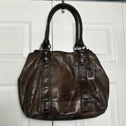 Frye Melissa Brown Leather Shopper Tote Bag
Distressed Rustic Shoulder Purse