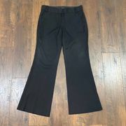 BCBGMaxazria Caroline Wool Blend Pinstriped Shimmer Wide Leg Black Trousers