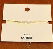 NWT Express Cubic Zirconia Silver and Gold Adjustable Bracelet