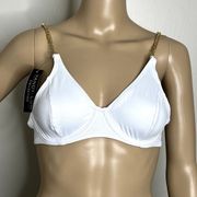 White Gold Chain Tie Bikini Top