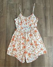 Floral Romper with Cut Out Back