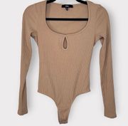 Lulus Lulu’s Ribbed Peekaboo Bodysuit XS