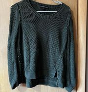 Rock & Republic Women's M Long Sleeve Mesh Sweater With Studs And Small Slits On