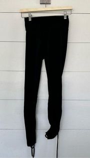 Susana Monaco Women’s Black Extra Small Lace Up/Side Tie Leggings Pants