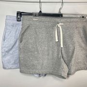 Set of 2 32 Degrees Cool Sweat Pant Shorts Gray and Blue Size Large