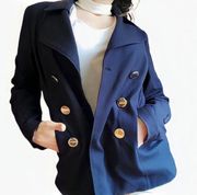 Jacket Womens Size 4 Navy Double Breasted Blazer Gold Button