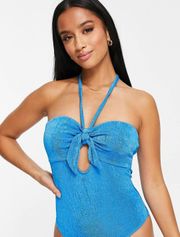 Blue Petite Slinky Bodysuit