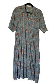 Natural Life Rebecca Style Tiered Short Sleeve Button Front Maxi Dress Bundle XL