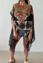 One size fits all chiffon poncho