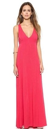 Maevey Coral Pink Cutout Maxi Dress 0