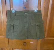 Cider Khaki Green Utility Skirt