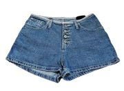 Vintage 90s Y2K Womens Denim Shorts Button Fly Juniors Size 5