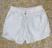 Aaron & Amber White Paper bag Shorts