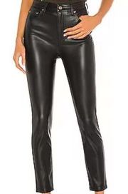 PISTOLA Faux Leather Jeans Aline High Rise Skinny in Onyx Size 25